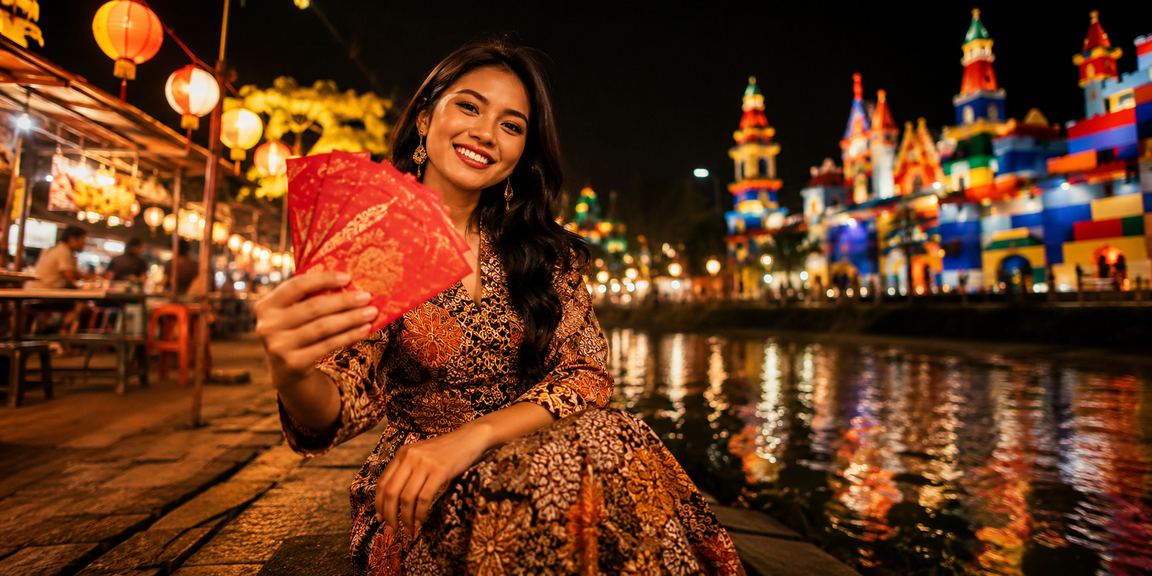 Bonus sampul merah Malaysia dengan corak batik